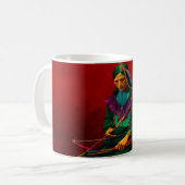 Amerikanische Ureinwohner Cherokee Pop Art Kaffeetasse (Vorderseite Links)