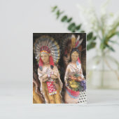 Amerikanische Ureinwohner Couple Postkarte (Stehend Vorderseite)