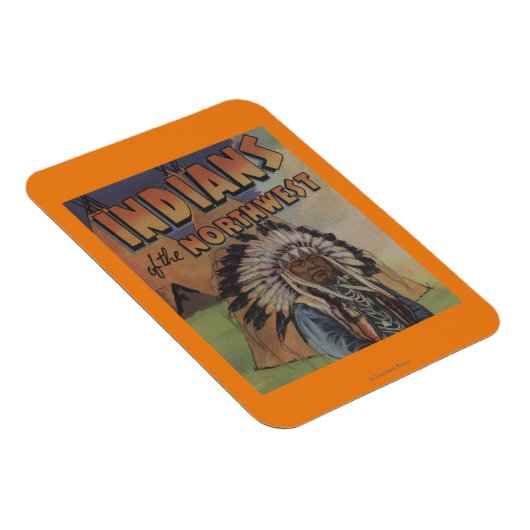 Amerikanische Ureinwohner des Nordwestens - Indisc Magnet (Rechte Seite)