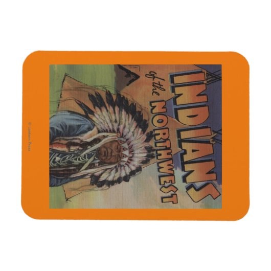 Amerikanische Ureinwohner des Nordwestens - Indisc Magnet (Horizontal)