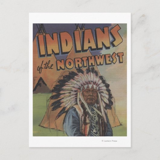 Amerikanische Ureinwohner des Nordwestens - Indisc Postkarte (Vorderseite)