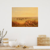 Amerikanische Ureinwohner, die sich auf einer Herd Poster (Küche)