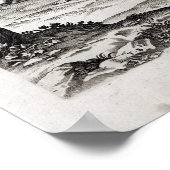 Amerikanische Ureinwohner, die um ein Feuer beten, Poster (Ecke)