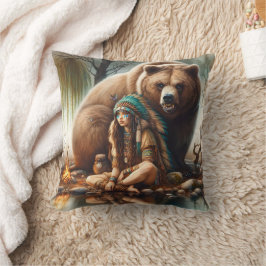 Amerikanische Ureinwohner, die von Bären in der Na Kissen