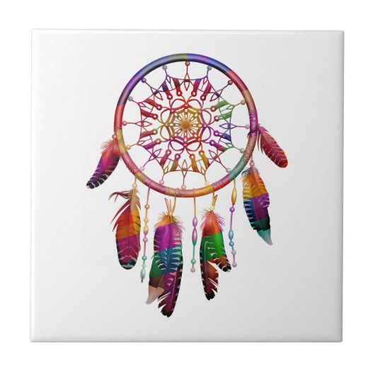 Amerikanische Ureinwohner Dreamcatcher Fliese (Vorderseite)