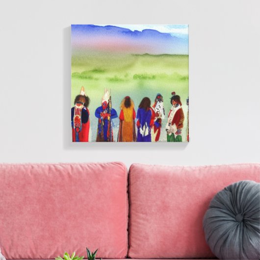 Amerikanische Ureinwohner Feiern Leinwand Kunst (Insitu (Wohnzimmer))