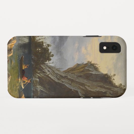 Amerikanische Ureinwohner Fischerei Case-Mate iPhone Hülle (Rückseite (Horizontal))