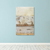 Amerikanische Ureinwohner Fischerei Leinwanddruck (Insitu (Holzboden))