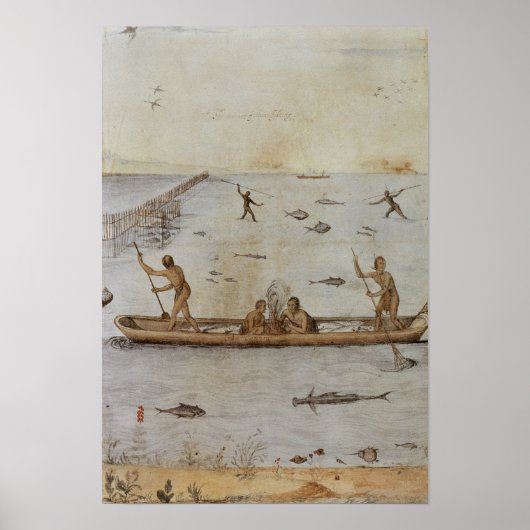 Amerikanische Ureinwohner Fischerei Poster (Vorne)