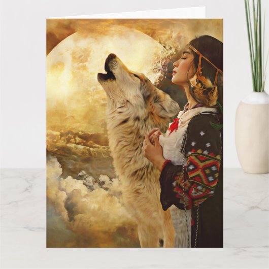 AMERIKANISCHE UREINWOHNER FRAU BLANK CARD KARTE (Vorderseite)