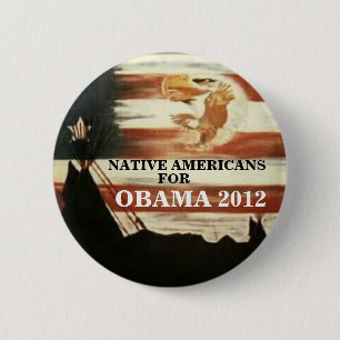 Amerikanische Ureinwohner für Obama 2012 Button