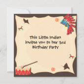 Amerikanische Ureinwohner Girl Geburtstagsparty Ei Einladung (Rückseite)