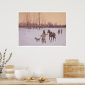 Amerikanische Ureinwohner im Schnee (0565A) Poster (Küche)