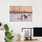 Amerikanische Ureinwohner im Schnee (0565A) Poster (Heimbüro)