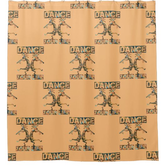 Amerikanische Ureinwohner Kokopelli - Dance Your L Duschvorhang (Vorderseite)