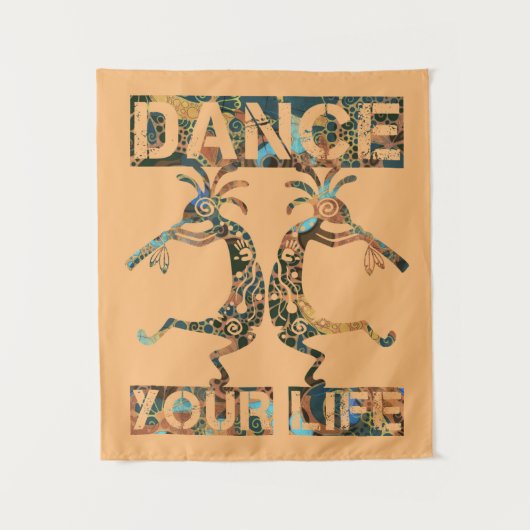 Amerikanische Ureinwohner Kokopelli - Dance Your L Wandteppich (Vorderseite)