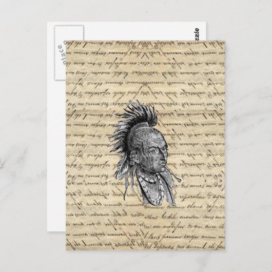 amerikanische Ureinwohner Postkarte (Vorne/Hinten)