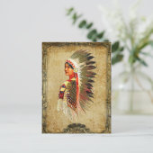 Amerikanische Ureinwohner Princess Postkarte (Stehend Vorderseite)