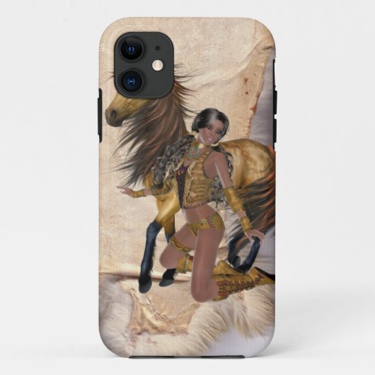 Amerikanische Ureinwohner Prinzessin und Pferd Case-Mate iPhone Hülle (Rückseite)