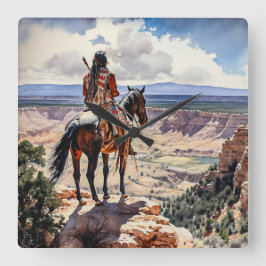 Amerikanische Ureinwohner Quadratische Wanduhr