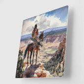 Amerikanische Ureinwohner Quadratische Wanduhr (Winkel)