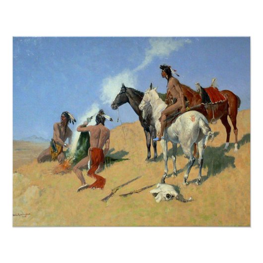 Amerikanische Ureinwohner-Rauchsignale Poster (Vorderseite)