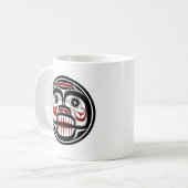 Amerikanische Ureinwohner Rot Haida Art Otter Salm Kaffeetasse (Vorderseite Links)