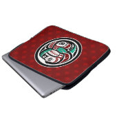 Amerikanische Ureinwohner Rot Haida Art Otter Salm Laptopschutzhülle (Vorne Knopf)