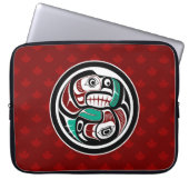 Amerikanische Ureinwohner Rot Haida Art Otter Salm Laptopschutzhülle (Vorderseite)
