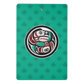 Amerikanische Ureinwohner Rot Haida Art Otter Salm Mini Klemmbrett (Rückseite)