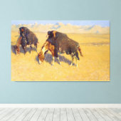 Amerikanische Ureinwohner simulieren Buffalo Leinwanddruck (Insitu (Holzboden))