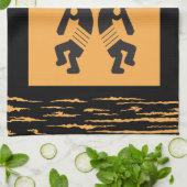 Amerikanische Ureinwohner Style Kokopelli Bar Hand Geschirrtuch (Gefaltet)