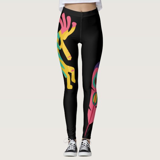Amerikanische Ureinwohner Style Kokopelli Leggings (Vorderseite)