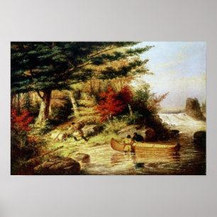 Amerikanische Ureinwohner transportieren Pelze dur Poster