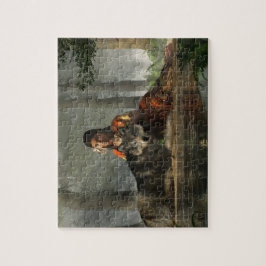 Amerikanische Ureinwohner und Wolf Puzzle