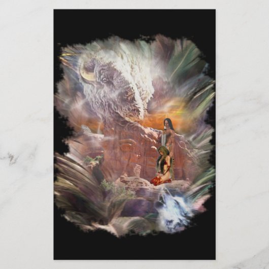 Amerikanische Ureinwohner Wedding Night Vignette Briefpapier (Vorderseite)