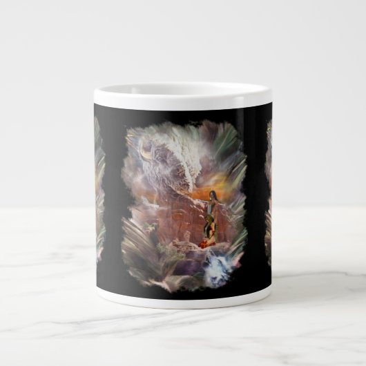 Amerikanische Ureinwohner Wedding Night Vignette Jumbo-Tasse (Vorderseite)