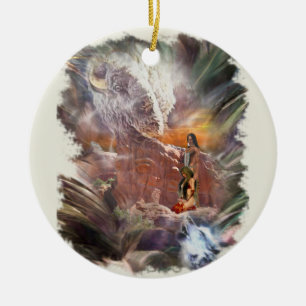 Amerikanische Ureinwohner Wedding Night Vignette Keramik Ornament