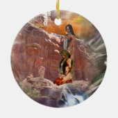 Amerikanische Ureinwohner Wedding Night Vignette Keramik Ornament (Hinten)