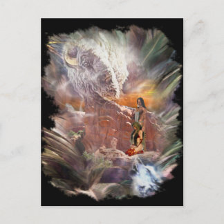 Amerikanische Ureinwohner Wedding Night Vignette Postkarte