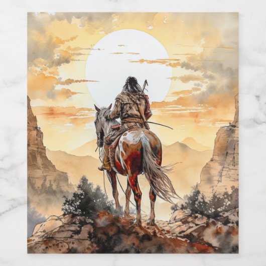 Amerikanische Ureinwohner Weinetikett (Einzelnes Label)