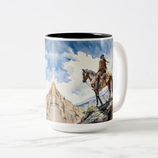 Amerikanische Ureinwohner Zweifarbige Tasse (VorderseiteRechts)