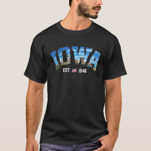 Amerikanische US-Flagge Bundesstaat Stadtlandschaf T-Shirt