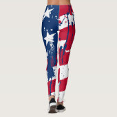 Amerikanische US Flagge - Farbenflagge Leggings (Rückseite)