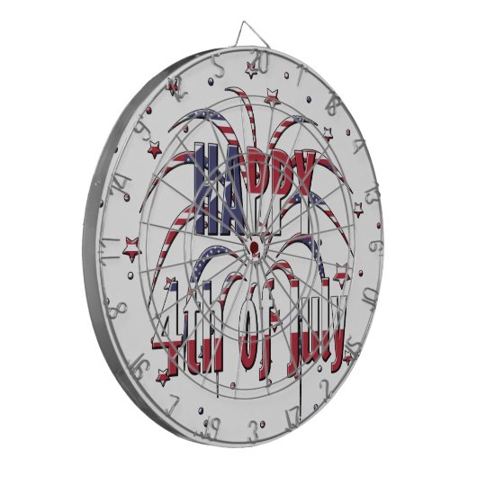 Amerikanische US Flagge Happy 4. Juli Dartscheibe (Vorderseite Links)
