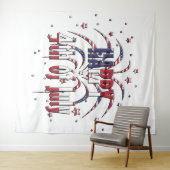 Amerikanische US Flagge Happy 4. Juli Wandteppich (Beispiel (Horizontal))
