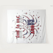 Amerikanische US Flagge Happy 4. Juli Wandteppich (Vorderseite (Horizontal))