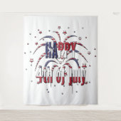 Amerikanische US Flagge Happy 4. Juli Wandteppich (Vorderseite)