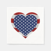 Amerikanische US Flagge Heart Patriotic Serviette (Vorderseite)