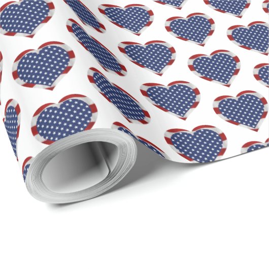 Amerikanische US Flagge hören Patriotic Geschenkpapier (Rolleneckpunkt)
